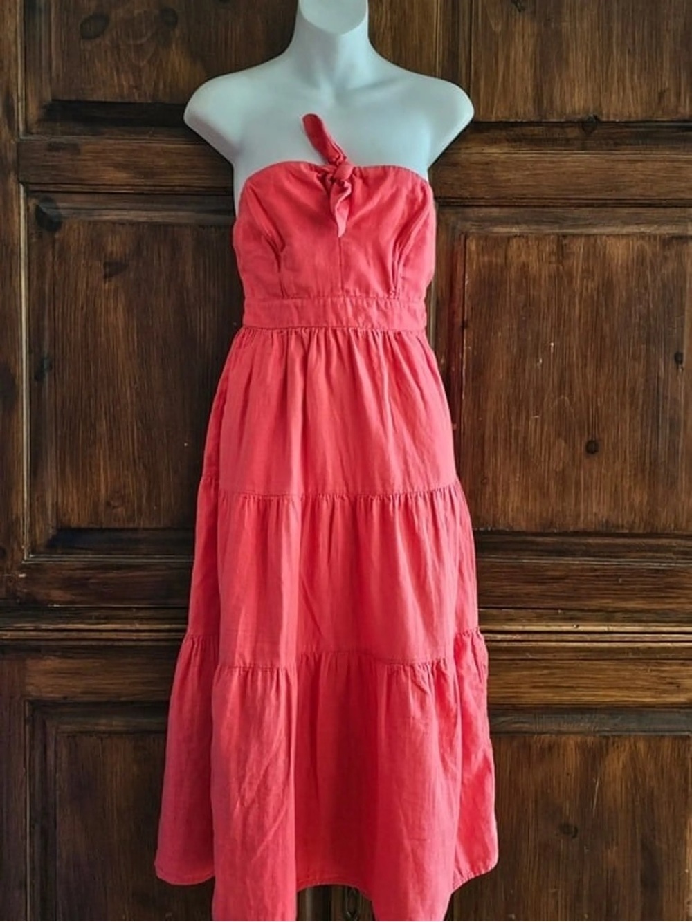 Universal Thread Coral One-Shoulder Tiered Maxi Dress